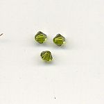Cut Glass Beads, Bicones, 4mm - Olive