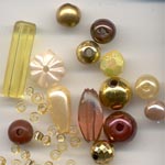 Beads in gold/brown shades