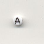Oval glass alphabet bead - Letter A