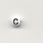 Oval glass alphabet bead - Letter C