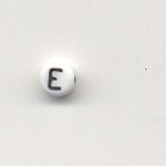 Oval glass alphabet bead - Letter E