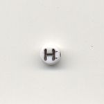 Oval glass alphabet bead - Letter H