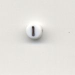Oval glass alphabet bead - Letter I