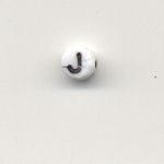 Oval glass alphabet bead - Letter J