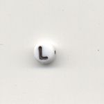 Oval glass alphabet bead - Letter L