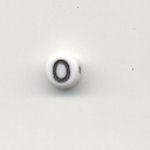 Oval glass alphabet bead - Letter O