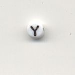 Oval glass alphabet bead - Letter Y