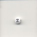 Oval glass alphabet bead - Letter Z