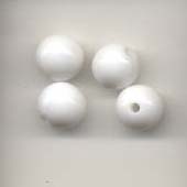 Smooth round plastic beads - 10mm - Opaque White