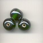 Lustre glass beads - 10mm - Green