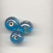Lustre glass beads - 10mm - Aqua