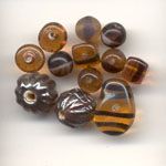 Color coordinated galss beads - Calico Cat