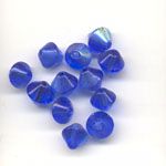 6mm glass bicone - AB Blue