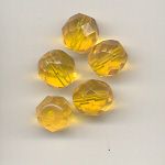 Faceted glass beads - 8mm - Yellow