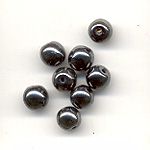 6mm Pressed Glass Beads - Gun Metal