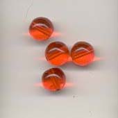 8mm Pressed Glass Beads - Tangerine