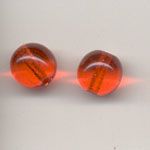 10mm Pressed Glass Beads - Tangerine