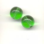 10mm Pressed Glass Beads - Emerald