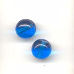10mm Pressed Glass Beads - Turquoise