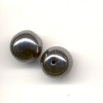 10mm Pressed Glass Beads - Gun Metal