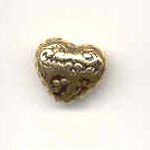 15x13mm heart - Antique Gold
