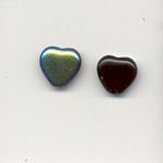 Glass moon heart beads - 10mm - Black