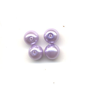 Glass pearls - 6mm round - Lilac