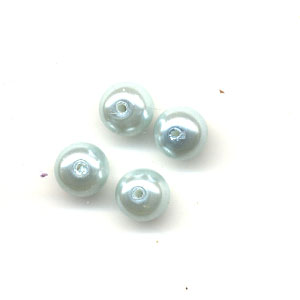 Glass pearls - 6mm round - Mint