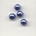Glass pearls - 6mm round - Blue