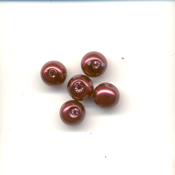 Glass pearls - 6mm round - Red