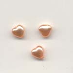 Glass pearls - 6mm heart - Peach