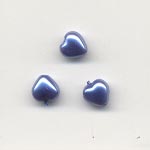 Glass pearls - 6mm heart - Blue