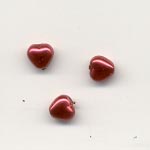Glass pearls - 6mm heart - Red
