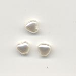 Glass pearls - 6mm heart - Pearl