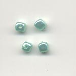 Glass pearls - 5mm square - Mint
