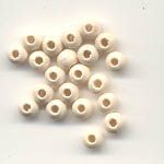 4mm Round wooden beads - White