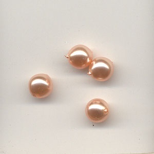 Glass pearls - 6mm round - Peach