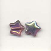 Glass moon star beads - Lilac