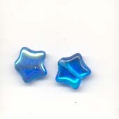 Glass moon star beads - Turquoise