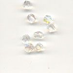 Faceted glass beads - 4mm - AB Crystal