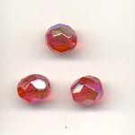 8mm faceted moon beads - Ruby