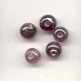 7mm round Indian glass lustre lamp beads - Amethys