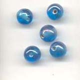 7mm round Indian glass lustre lamp beads - Turquoi