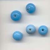7mm round Indian glass opaque lamp beads - Turquoi