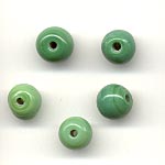 7mm round Indian glass opaque lamp beads - Leaf Gn