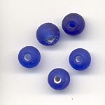 7mm round frosted  glass lamp beads - Royal Blue