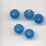 7mm round frosted  glass lamp beads - Turquoise
