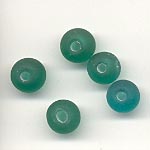 7mm round frosted  glass lamp beads - Aqua