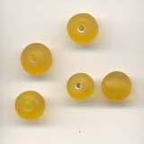 7mm round frosted  glass lamp beads - Yellow