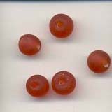 7mm round frosted  glass lamp beads - Crimson